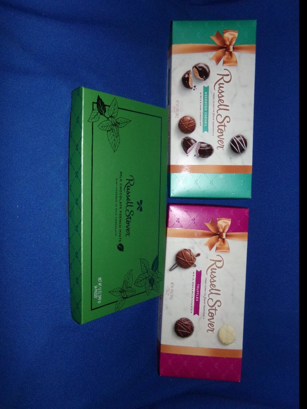 Vintage Set of 3 Regular Size Empty Russell Stover Chocolate Boxes